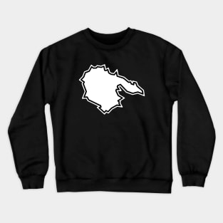 Hornby Island BC in White with Black Outline - Basic Simple - Hornby Island Crewneck Sweatshirt